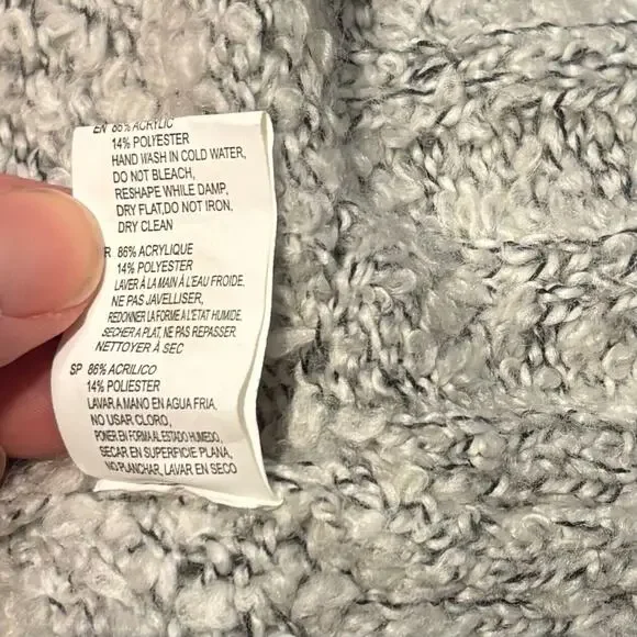 RDI Wrap Cowl Sweater Large Gray Oversized with Buttons - Picture 10 of 10